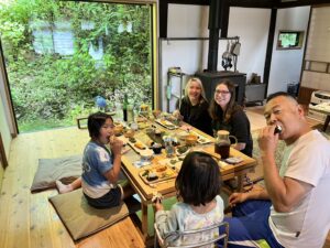 Having breakfast with a local host family in Minamisanriku