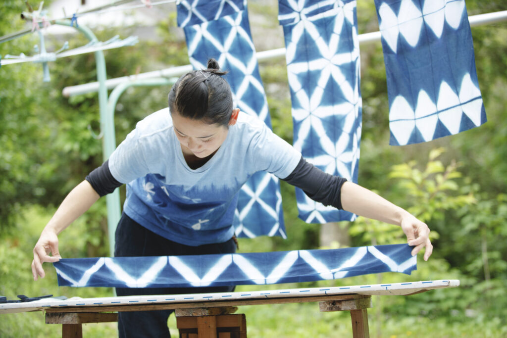 Beautiful one-of-a-kind patterns created using traditional Japanese tie-dye (shibori) techniques