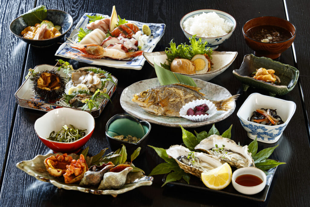 A luxurious and generous seafood dinner featuring the day's freshest catch, unique to an authentic fisherman's inn