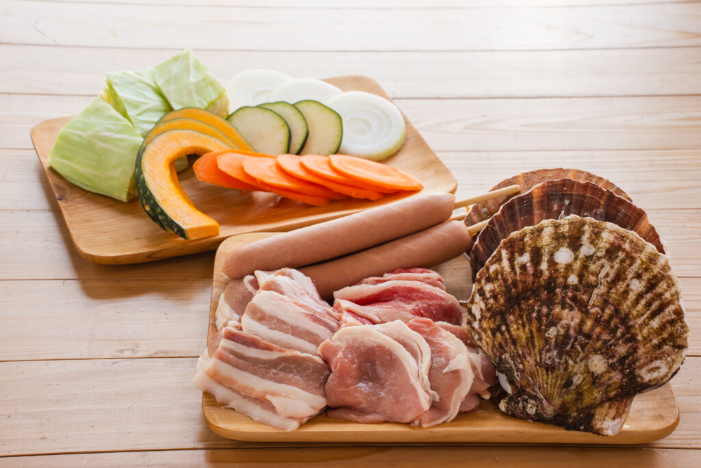 Example camping meal kit at Kamiwarizaki Campground