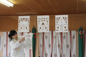 Traditional sacred Kiriko paper-cutting craft experience in Minamisanriku