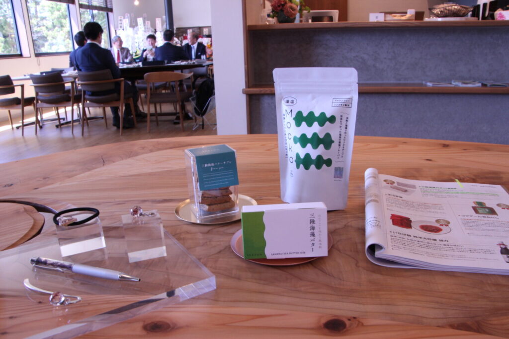 Shop area selling original seaweed snacks and local products