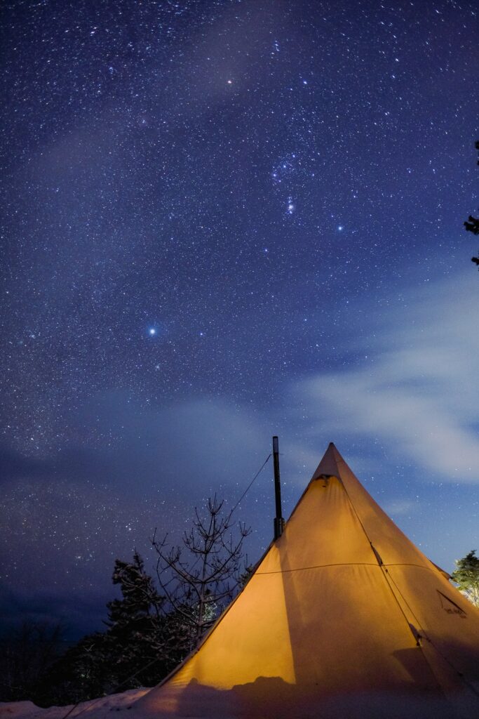 Camping scene at Kamiwarizaki Campground