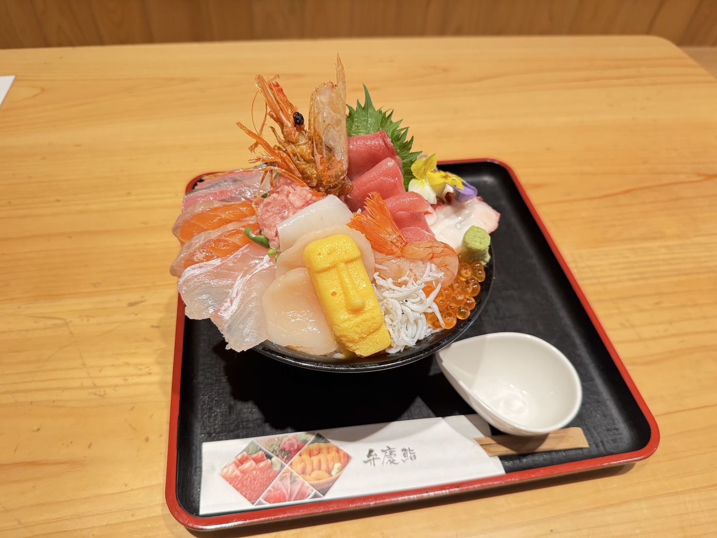 Authentic Kaisen-don seafood bowl in Minamisanriku