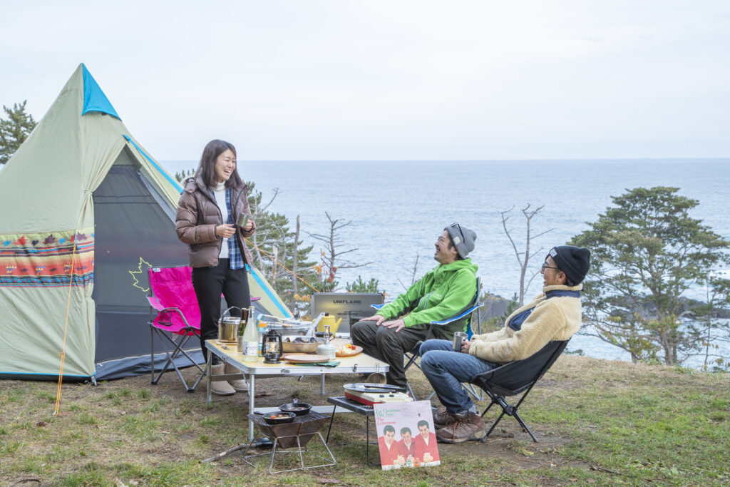 Camping scene at Kamiwarizaki Campground