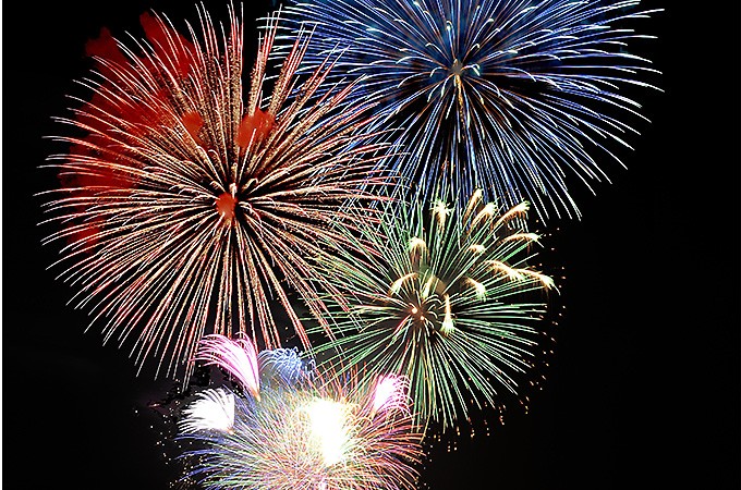 志津川湾夏祭りでの花火