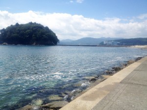 志津川湾と荒島
