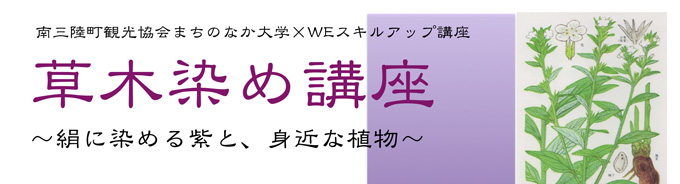 【まちのなか大学×WEスキルアップ講座】草木染め講座開催のおしらせ