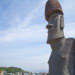 南三陸町の未来を見守るモアイ像