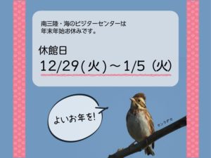 【開館情報】年末年始のお知らせ